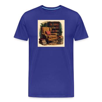 Chaise de lecture confortable - T-shirt bio Premium Homme - bleu roi - Devant - Damien (186cm)