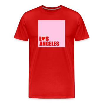 HEART LOS ANGELES USA - Men's Premium Organic T-Shirt - red - Front - Damien (186cm)