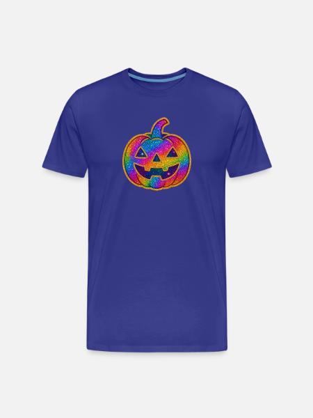 Rainbow Glitter Pumpkin - Men's Premium Organic T-Shirt - royal blue