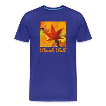 Thank Fall - Men's Premium Organic T-Shirt - royal blue - Front - Damien (186cm)