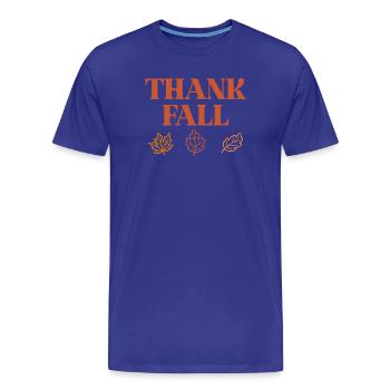 Thank Fall - Men's Premium Organic T-Shirt - royal blue - Front - Damien (186cm)