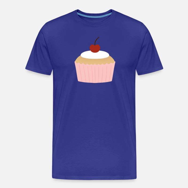 Pastellfarbener Cupcake mit Kirsche - Männer Premium Bio T-Shirt - Königsblau