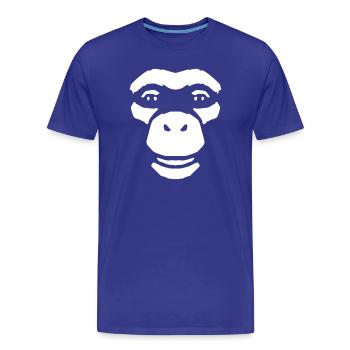 Monkey Face – Style primate de la jungle sauvage - T-shirt bio Premium Homme - bleu roi - Devant - Damien (186cm)