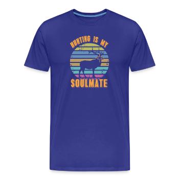 Hunting Is My Soulmate Vintage Nature Humor - Männer Premium Bio T-Shirt - Königsblau - Vorne - Damien (186cm)