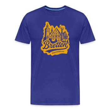 Bretten Skyline Vintage Lettering - Männer Premium Bio T-Shirt - Königsblau - Vorne - Damien (186cm)