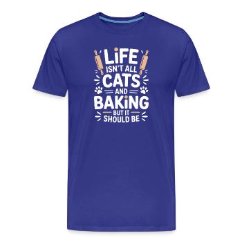 Pâtisserie Dire Chats Drôle Pâtisserie Cadeau - T-shirt bio Premium Homme - bleu roi - Devant - Damien (186cm)