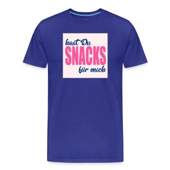 LOVE FOOD SNACKS - Men's Premium Organic T-Shirt - royal blue - Front - Damien (186cm)