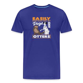 Dogs Sea Otter Cartoon - Men's Premium Organic T-Shirt - royal blue - Front - Damien (186cm)