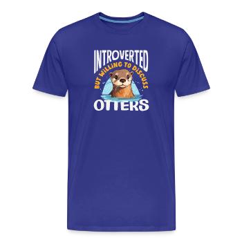 Introvertiert Diskutieren Seeotter Cartoon - Männer Premium Bio T-Shirt - Königsblau - Vorne - Damien (186cm)