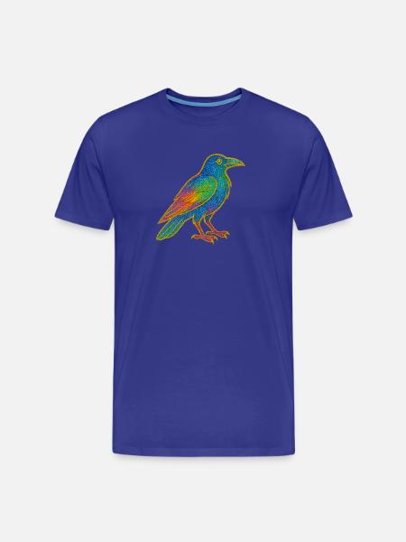 Raven | Crow | Rainbow Bird Glitter Patch - Men's Premium Organic T-Shirt - royal blue