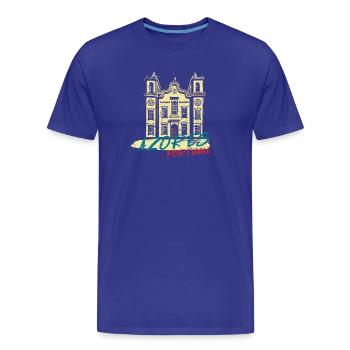 Typische Azorenkirche Illustration Portugal - Männer Premium Bio T-Shirt - Königsblau - Vorne - Damien (186cm)