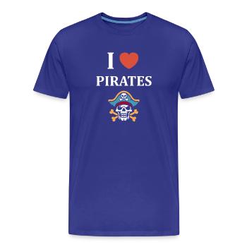 Jadore Pirates Tete de Mort - T-shirt bio Premium Homme - bleu roi - Devant - Damien (186cm)