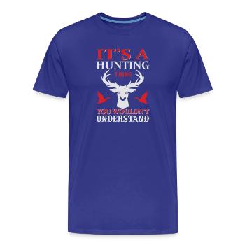 C’est une chose parmi les chasseurs - T-shirt bio Premium Homme - bleu roi - Devant - Damien (186cm)