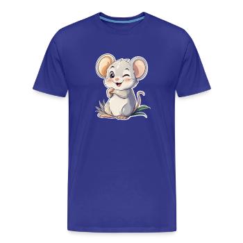 Maus - Männer Premium Bio T-Shirt - Königsblau - Vorne - Damien (186cm)