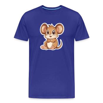 Maus - Männer Premium Bio T-Shirt - Königsblau - Vorne - Damien (186cm)