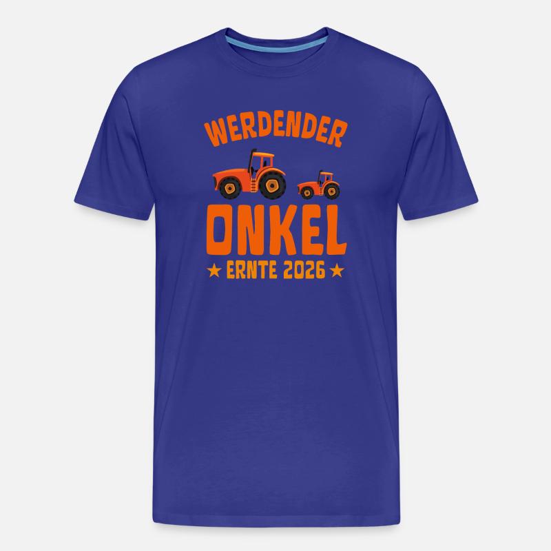 Werdender ONKEL Ernte 2026 Traktor - Männer Premium Bio T-Shirt - Königsblau