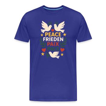 Weltfrieden Tauben - Männer Premium Bio T-Shirt - Königsblau - Vorne - Damien (186cm)