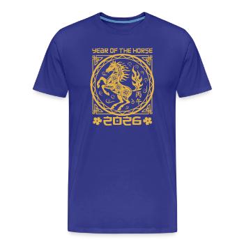 Chinesisches Neujahr Jahr des Feuerpferdes 2026 - Männer Premium Bio T-Shirt - Königsblau - Vorne - Damien (186cm)