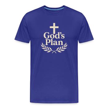 Gottes Plan Kreuz Logo - Männer Premium Bio T-Shirt - Königsblau - Vorne - Damien (186cm)