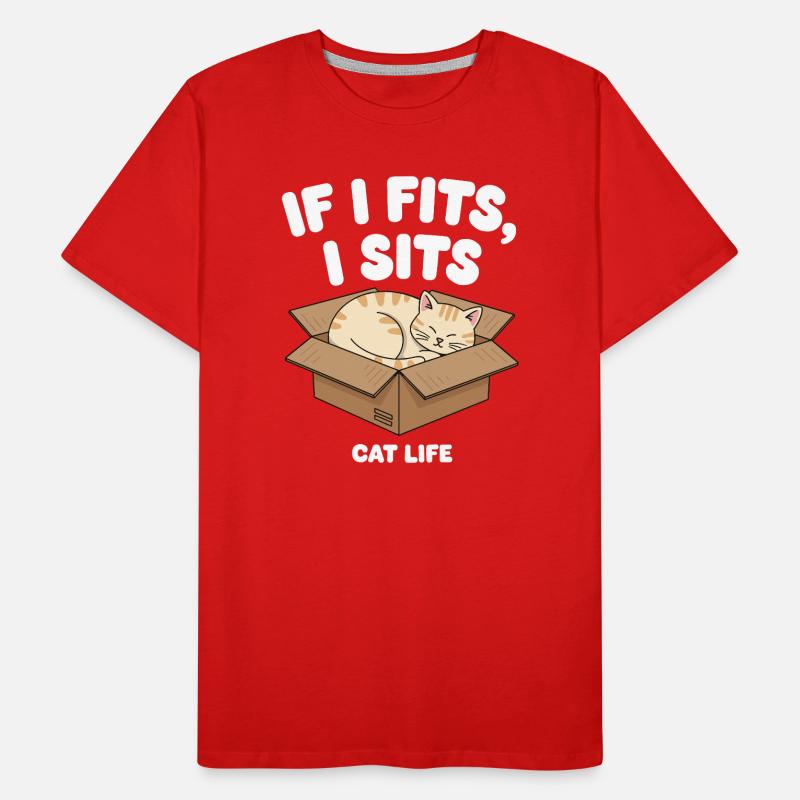 S’il convient, le chat s’assoit dans une boîte T-shirt bio Premium Homme
