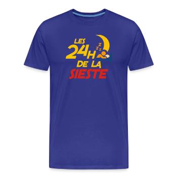 Les 24 heures de la sieste - T-shirt bio Premium Homme - bleu roi - Devant - Damien (186cm)