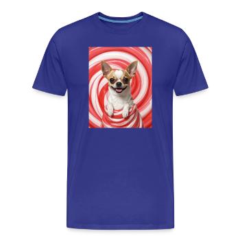 Chihuahua dans un tourbillon de bonbons - T-shirt bio Premium Homme - bleu roi - Devant - Damien (186cm)