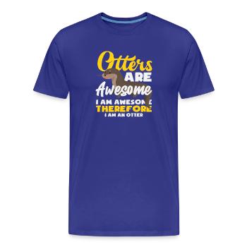 Otter Awesome Seeotter Cartoon - Männer Premium Bio T-Shirt - Königsblau - Vorne - Damien (186cm)