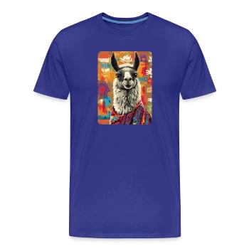 lama - T-shirt bio Premium Homme - bleu roi - Devant - Damien (186cm)