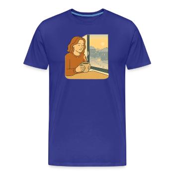 Fenêtres Chaleur matinale - T-shirt bio Premium Homme - bleu roi - Devant - Damien (186cm)