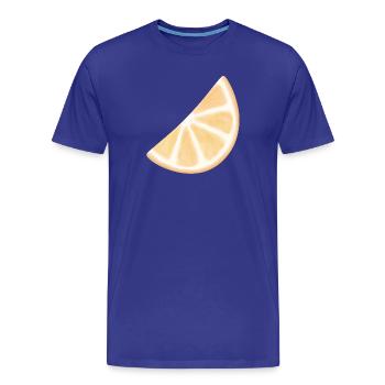 Orange Slice Watercolor Glow - Men's Premium Organic T-Shirt - royal blue - Front - Damien (186cm)