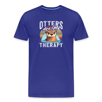 Retro-sonnenuntergang Seeotter Cartoon - Männer Premium Bio T-Shirt - Königsblau - Vorne - Damien (186cm)