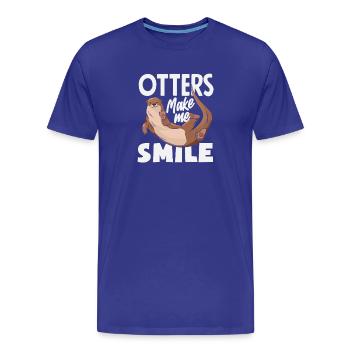 Lächelnder Seeotter Cartoon - Männer Premium Bio T-Shirt - Königsblau - Vorne - Damien (186cm)
