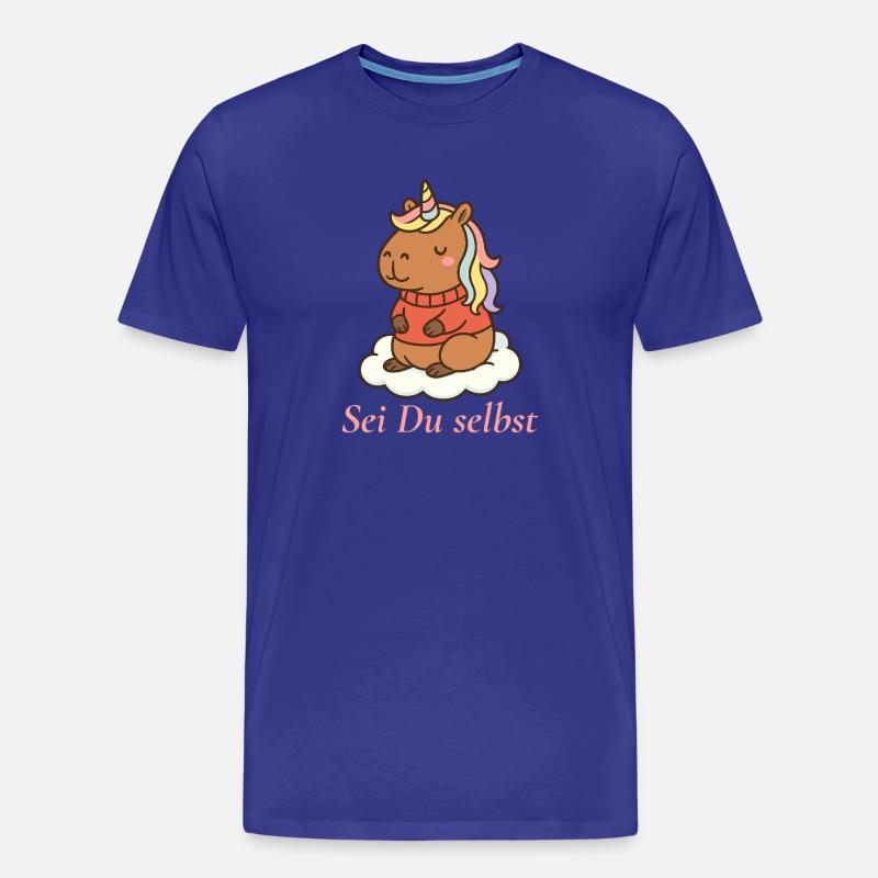 Sei Du selbst – Capybara Einhorn 🌈 - Männer Premium Bio T-Shirt - Königsblau