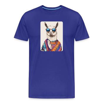 lama - T-shirt bio Premium Homme - bleu roi - Devant - Damien (186cm)