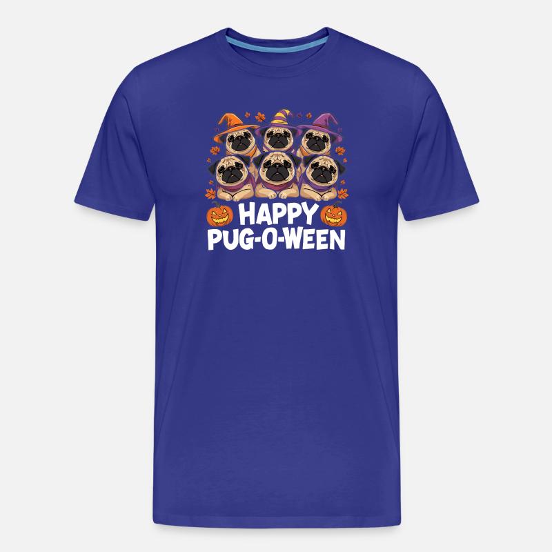 Mops-O-Ween Hexenhut Möpse - Männer Premium Bio T-Shirt - Königsblau
