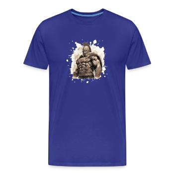 Spartan Muscles Gladiator Gym - T-shirt bio Premium Homme - bleu roi - Devant - Damien (186cm)
