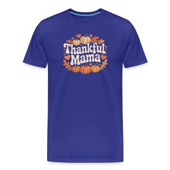 Thankful Mama Herbst Kürbis Mama Erntedank - Männer Premium Bio T-Shirt - Königsblau - Vorne - Damien (186cm)