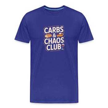 Carbs And Chaos Club Brot Kuchen Wein - Männer Premium Bio T-Shirt - Königsblau - Vorne - Damien (186cm)