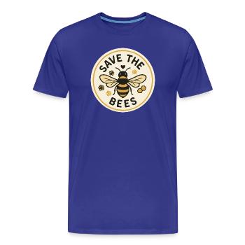 Save the Bees Natur Bienenmotiv - Männer Premium Bio T-Shirt - Königsblau - Vorne - Damien (186cm)