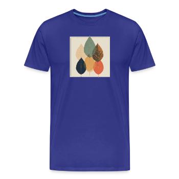 Herbstblatt-Mosaik: Retro-Palette - Männer Premium Bio T-Shirt - Königsblau - Vorne - Damien (186cm)