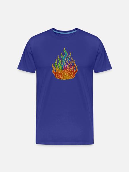 Rainbow Fire Glitter Flame - Men's Premium Organic T-Shirt - royal blue