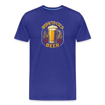 Born for cold beer | Urban Brewery - Men's Premium Organic T-Shirt - royal blue - Front - Damien (186cm)