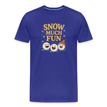 Snow Much Fun – Chemise drôle d’hiver et de boule de neige - T-shirt bio Premium Homme - bleu roi - Devant - Damien (186cm)