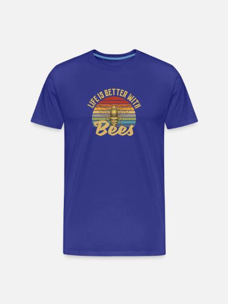 Life is better with bees - Men's Premium Organic T-Shirt - royal blue