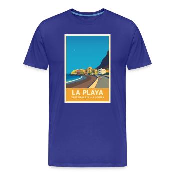 La Playa Poster Valle Gran Rey - Männer Premium Bio T-Shirt - Königsblau - Vorne - Damien (186cm)