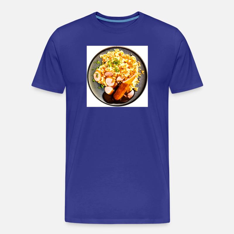 Gericht mit Wurst und Kartoffelpüree - Männer Premium Bio T-Shirt - Königsblau