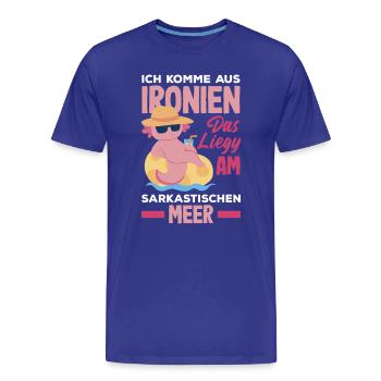 Je viens des ironies – Mer sarcastique - T-shirt bio Premium Homme - bleu roi - Devant - Damien (186cm)