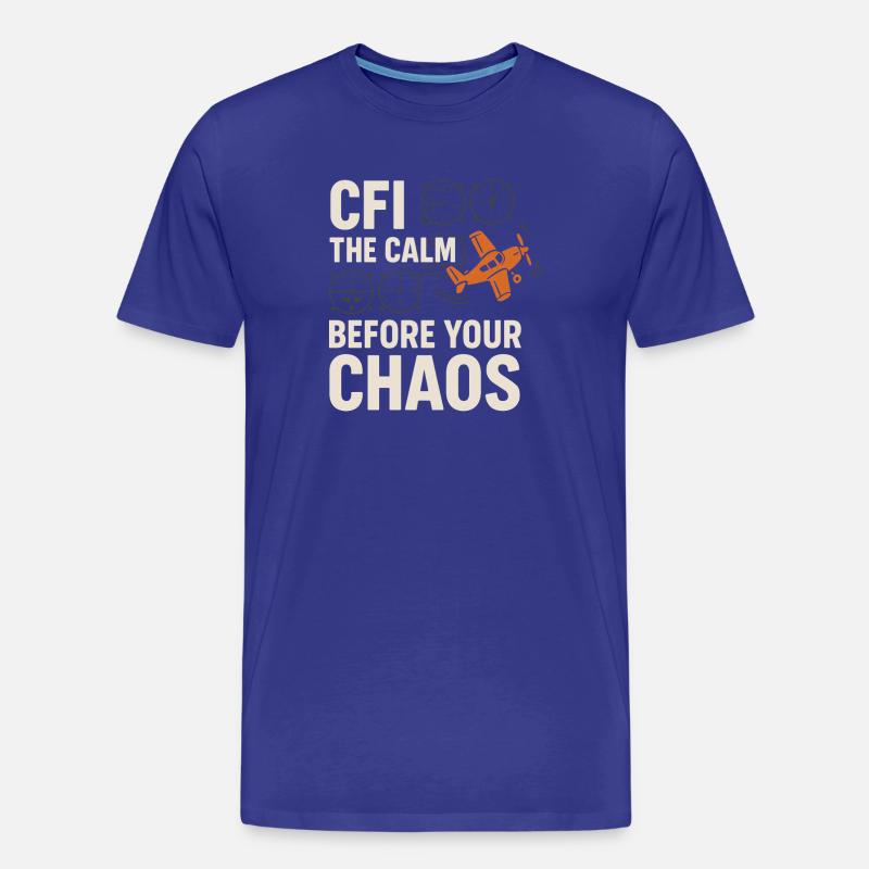 Fluglehrer Cfi Pilot Luftfahrtlehrer - Männer Premium Bio T-Shirt - Königsblau