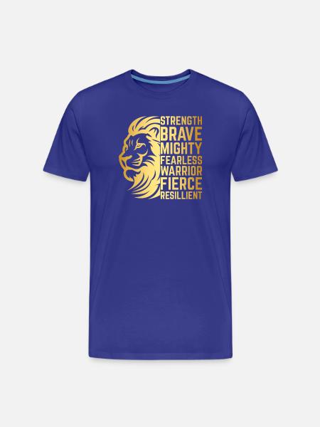 Grunge Löwe | Stärke, Mut & Stil - Männer Premium Bio T-Shirt - Königsblau