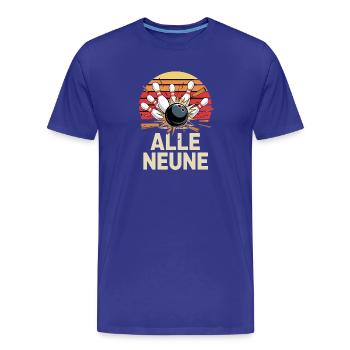 Alle Neune Bowling Strikes Design - Männer Premium Bio T-Shirt - Königsblau - Vorne - Damien (186cm)